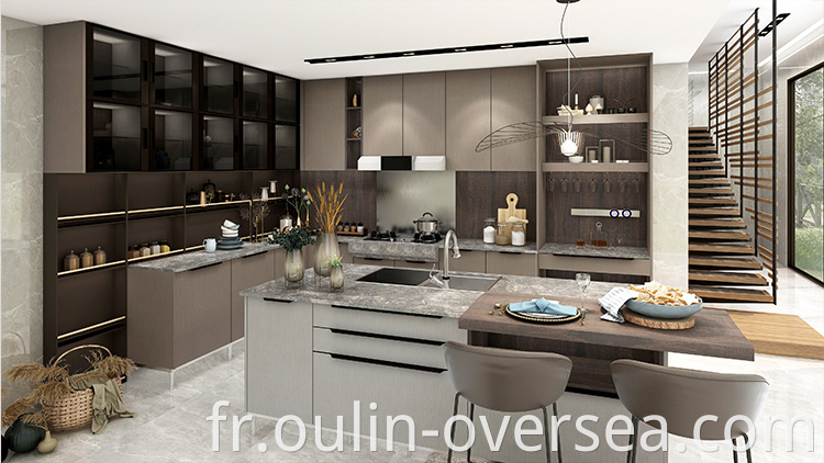 Brown high-end kitchen customized for sale kitchen cabinets